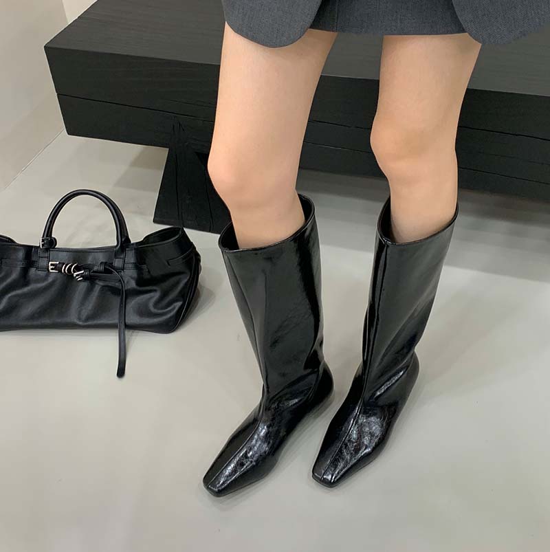 2025 Autumn Winter New Slim High Top Riding Boots Women Square Toe Inner Height Knee High Boots - Image 2