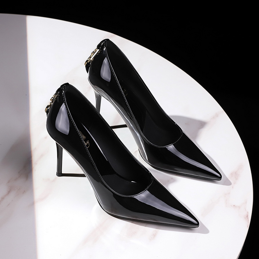 Patent Leather Sexy Professional High Heel Shoes Women Pointed Toe Thin Heel Nightclub Shallow Mouth Metal Heel Single Shoes - Image 3